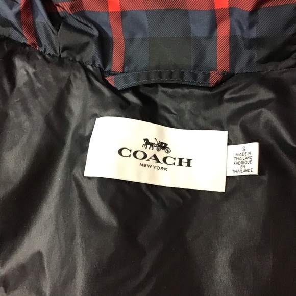 Coach Riley Plaid Puffer Hooded Vest Small . New without tag. - Picture 11 of 13